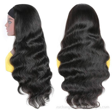 Cheap Selling Wholesale Fashion 150% Density With Headband human hair wig natural Body Wave hair wig for black women Human Hair